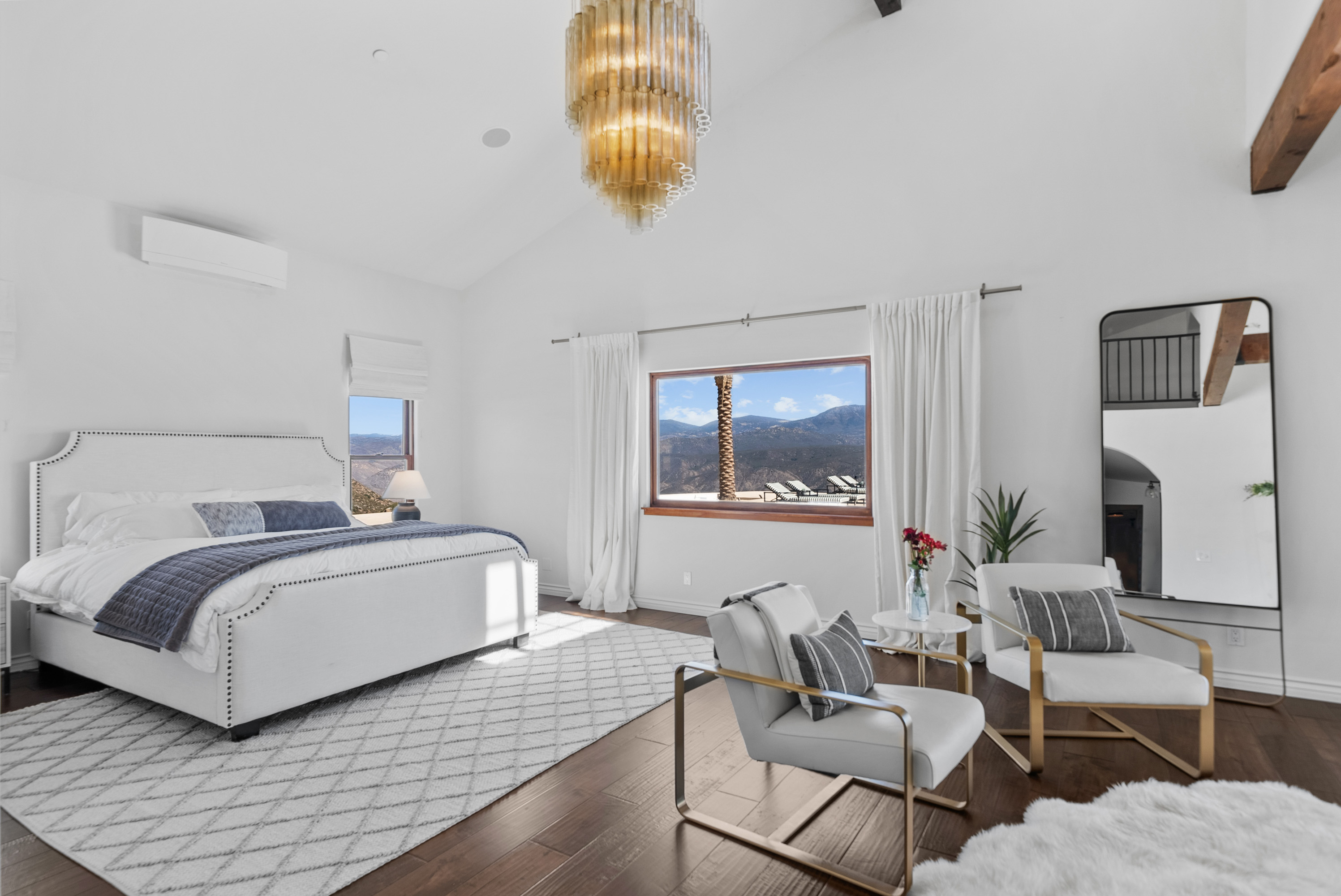 Upper loft with picture window mountain views
